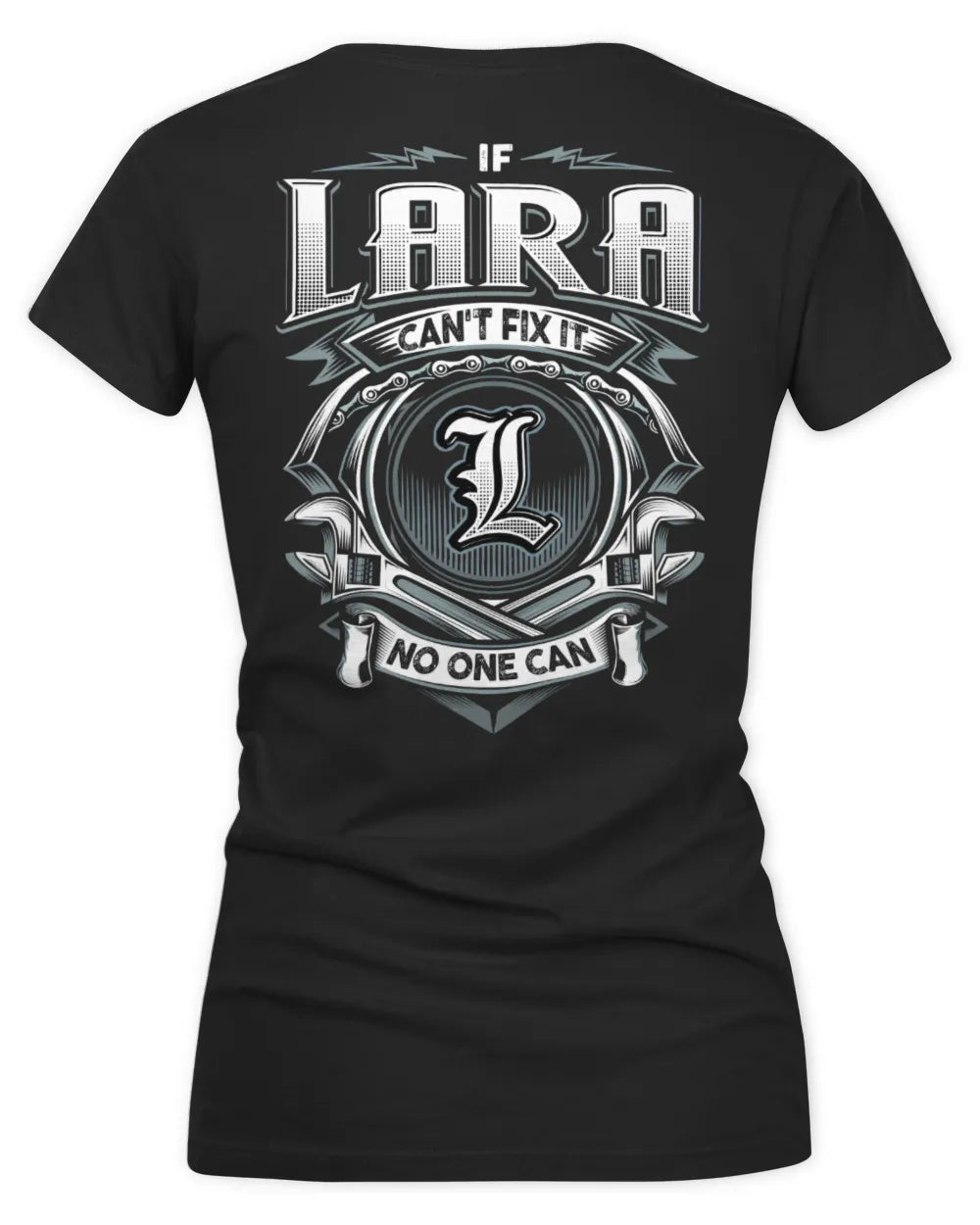 LARA AP81-K4-626 - Personalized Ahmed Quote Apparel “If Ahmed Can't Fix It, No One Can” - Women's V-Neck T-Shirt - Black