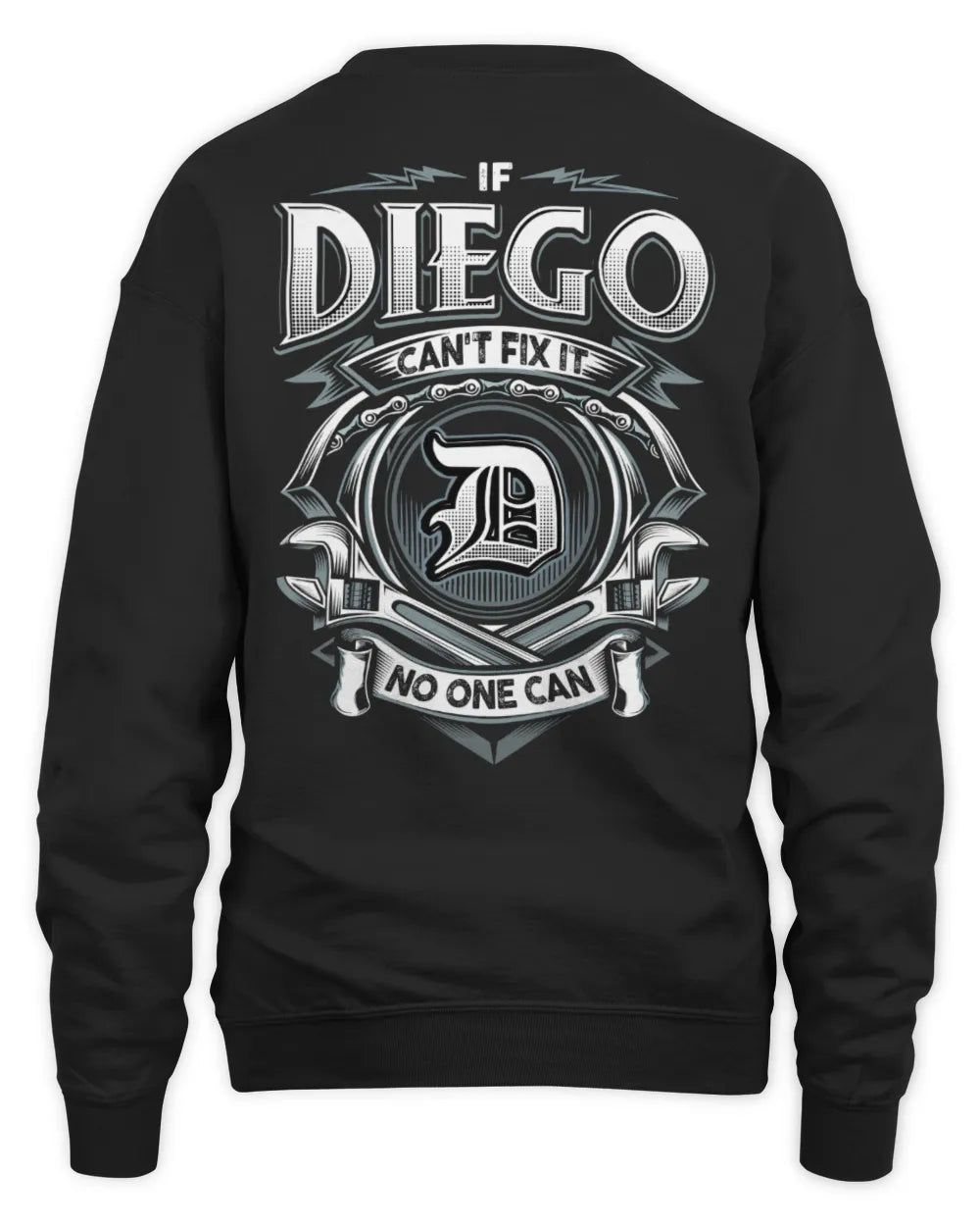 DIEGO AP81-K4-626 - Personalized Ahmed Quote Apparel “If Ahmed Can't Fix It, No One Can” - Unisex Sweatshirt - Black
