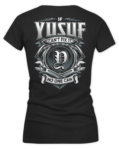 YUSUF AP81-K4-626 - Personalized Ahmed Quote Apparel “If Ahmed Can't Fix It, No One Can” - Women's V-Neck T-Shirt - Black