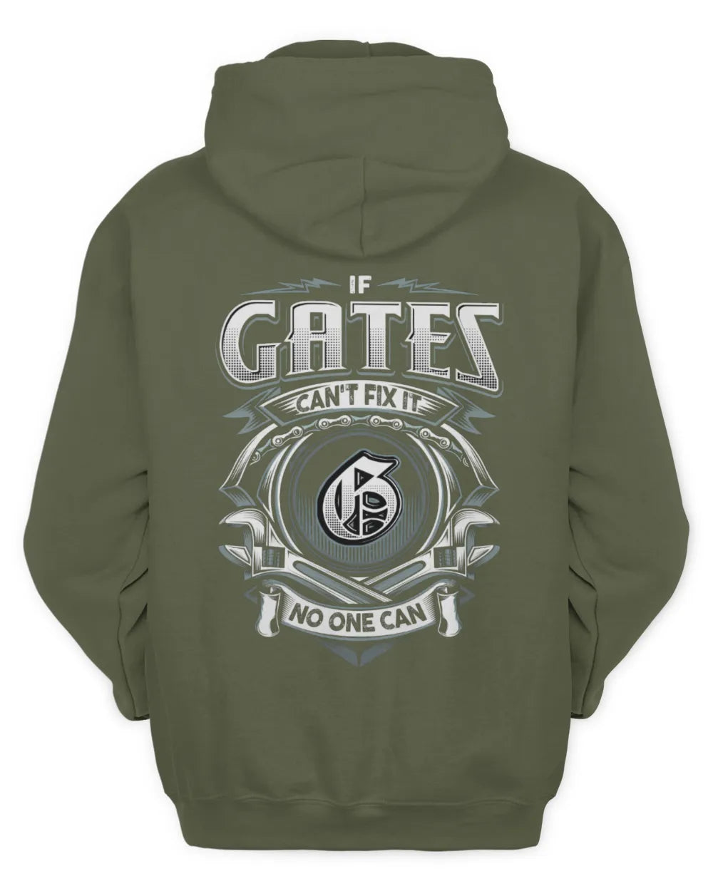 GATES AP81-K4-626 - Personalized Ahmed Quote Apparel “If Ahmed Can't Fix It, No One Can” - Unisex Hoodie - Military Green