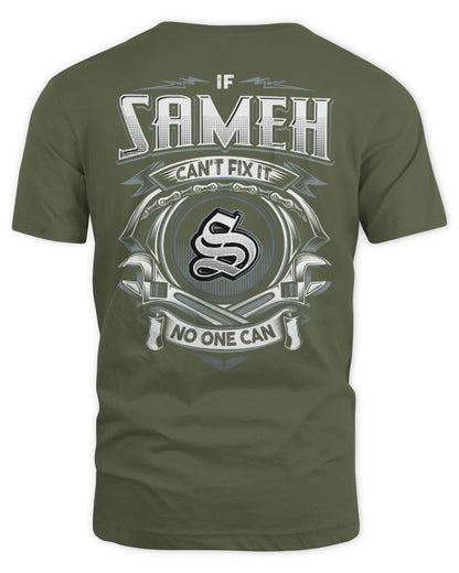 SAMEH AP81-K4-626 - Personalized Ahmed Quote Apparel “If Ahmed Can't Fix It, No One Can” - Unisex Standard T-Shirt - Military Green