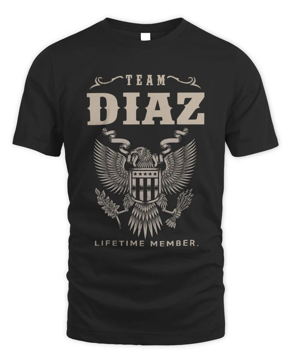 DIAZ TP06-K82 – Personalized Classic Style Apparel “Team NAME Lifetime Member” - Unisex Standard T-Shirt - Black