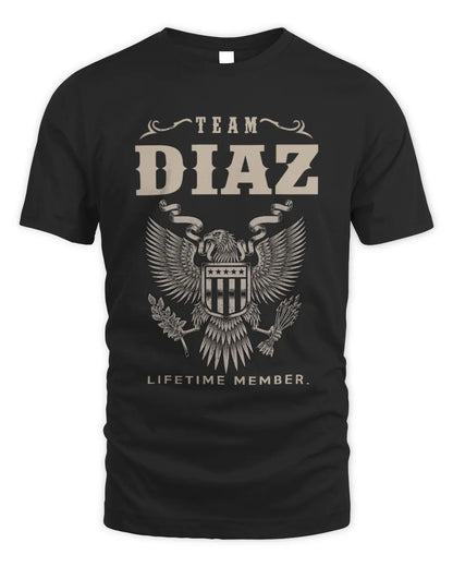 DIAZ TP06-K82 – Personalized Classic Style Apparel “Team NAME Lifetime Member” - Unisex Standard T-Shirt - Black