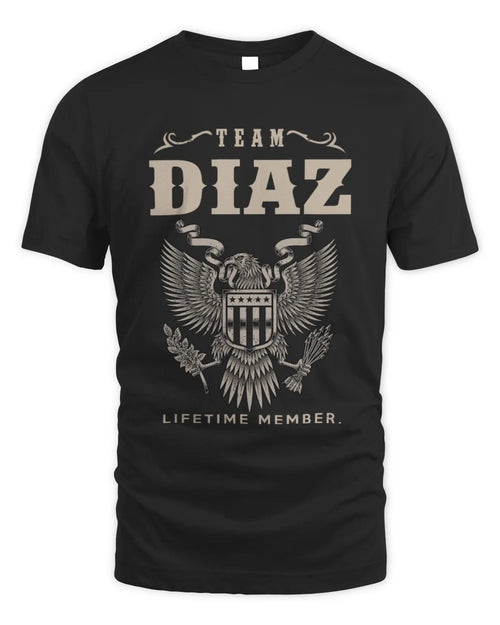 DIAZ TP06-K82 – Personalized Classic Style Apparel “Team NAME Lifetime Member” - Unisex Standard T-Shirt - Black