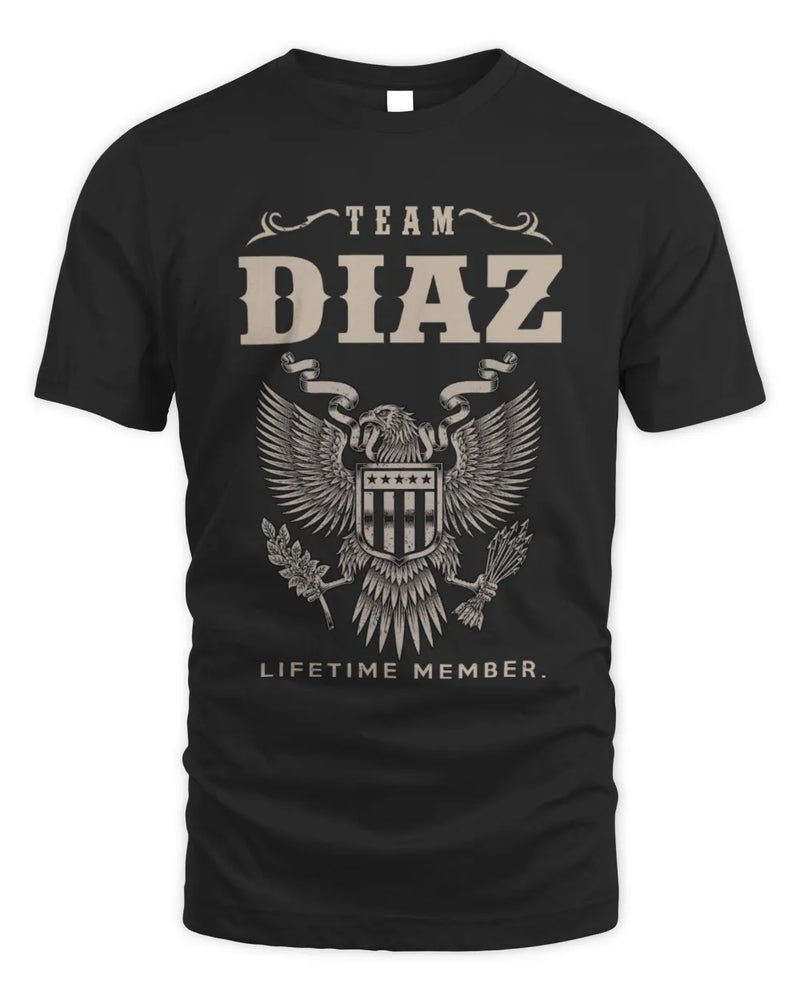 DIAZ TP06-K82 – Personalized Classic Style Apparel “Team NAME Lifetime Member” - Unisex Standard T-Shirt - Black