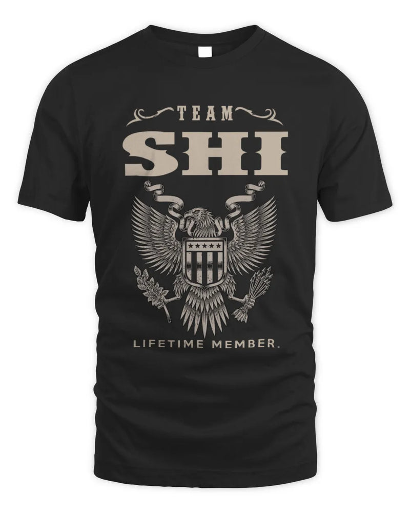 SHI TP06-K82 – Personalized Classic Style Apparel “Team NAME Lifetime Member” - Unisex Standard T-Shirt - Black