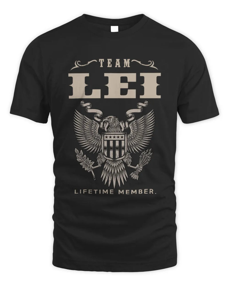 LEI TP06-K82 – Personalized Classic Style Apparel “Team NAME Lifetime Member” - Unisex Standard T-Shirt - Black