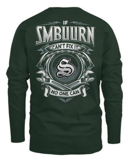 SMBUURN AP81-K4-626 - Personalized Ahmed Quote Apparel “If Ahmed Can't Fix It, No One Can” - Men's Long Sleeved T-Shirt - Forest Green