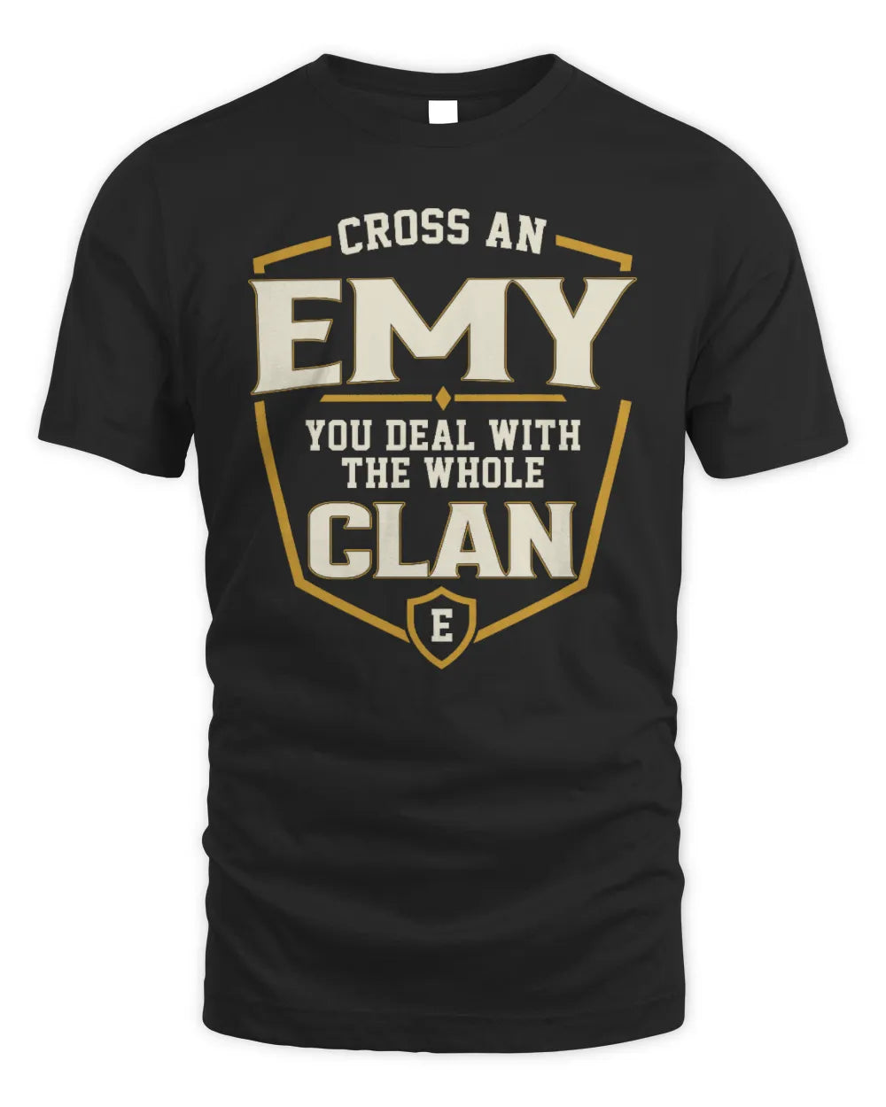 EMY NT1-K008 Cross A/An NAME, You Deal With the Whole Clan | Personalized Vintage T-Shirt - Unisex Standard T-Shirt - Black