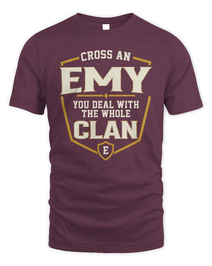 EMY NT1-K008 Cross A/An NAME, You Deal With the Whole Clan | Personalized Vintage T-Shirt - Unisex Standard T-Shirt - Maroon