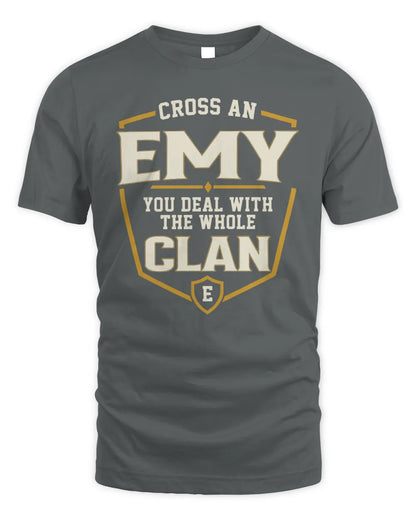 EMY NT1-K008 Cross A/An NAME, You Deal With the Whole Clan | Personalized Vintage T-Shirt - Unisex Standard T-Shirt - Charcoal