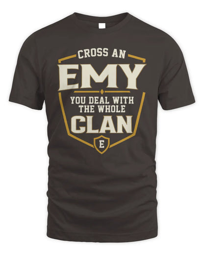EMY NT1-K008 Cross A/An NAME, You Deal With the Whole Clan | Personalized Vintage T-Shirt - Unisex Standard T-Shirt - Dark Chocolate