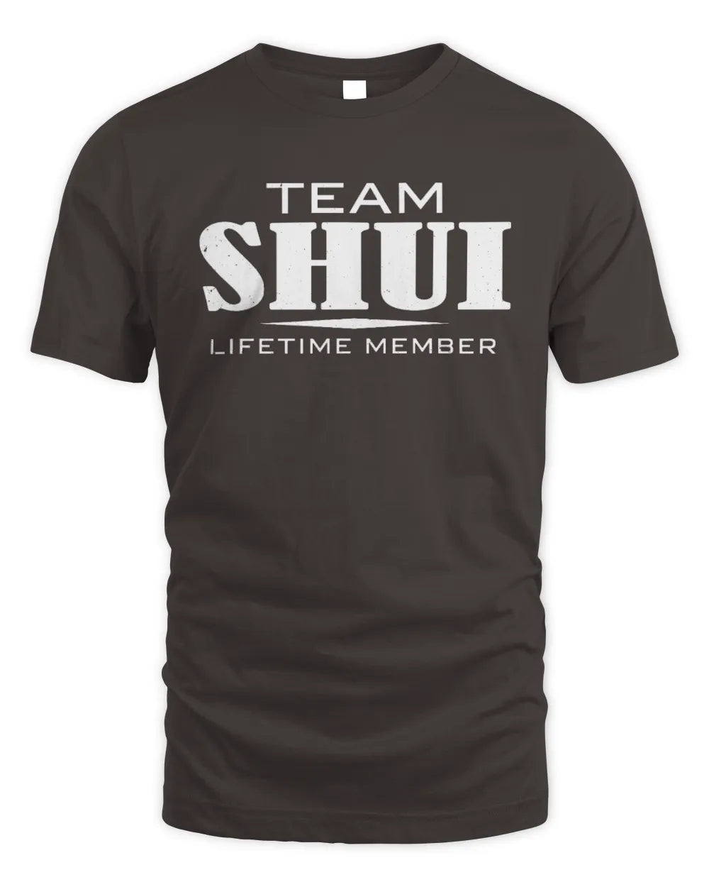 SHUI BL62-K4-128 - Personalized “Team NAME Lifetime Member” - Unisex Standard T-Shirt - Dark Chocolate