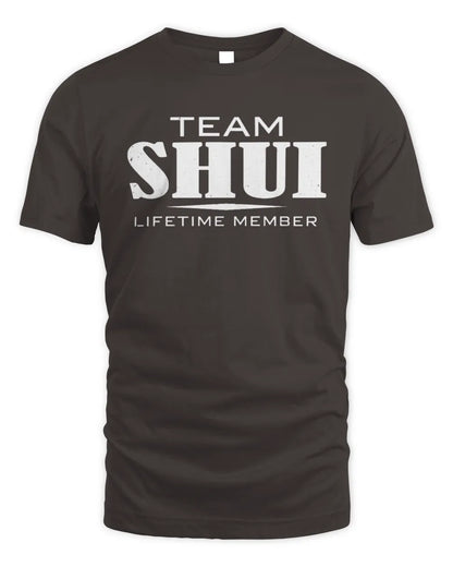 SHUI BL62-K4-128 - Personalized “Team NAME Lifetime Member” - Unisex Standard T-Shirt - Dark Chocolate