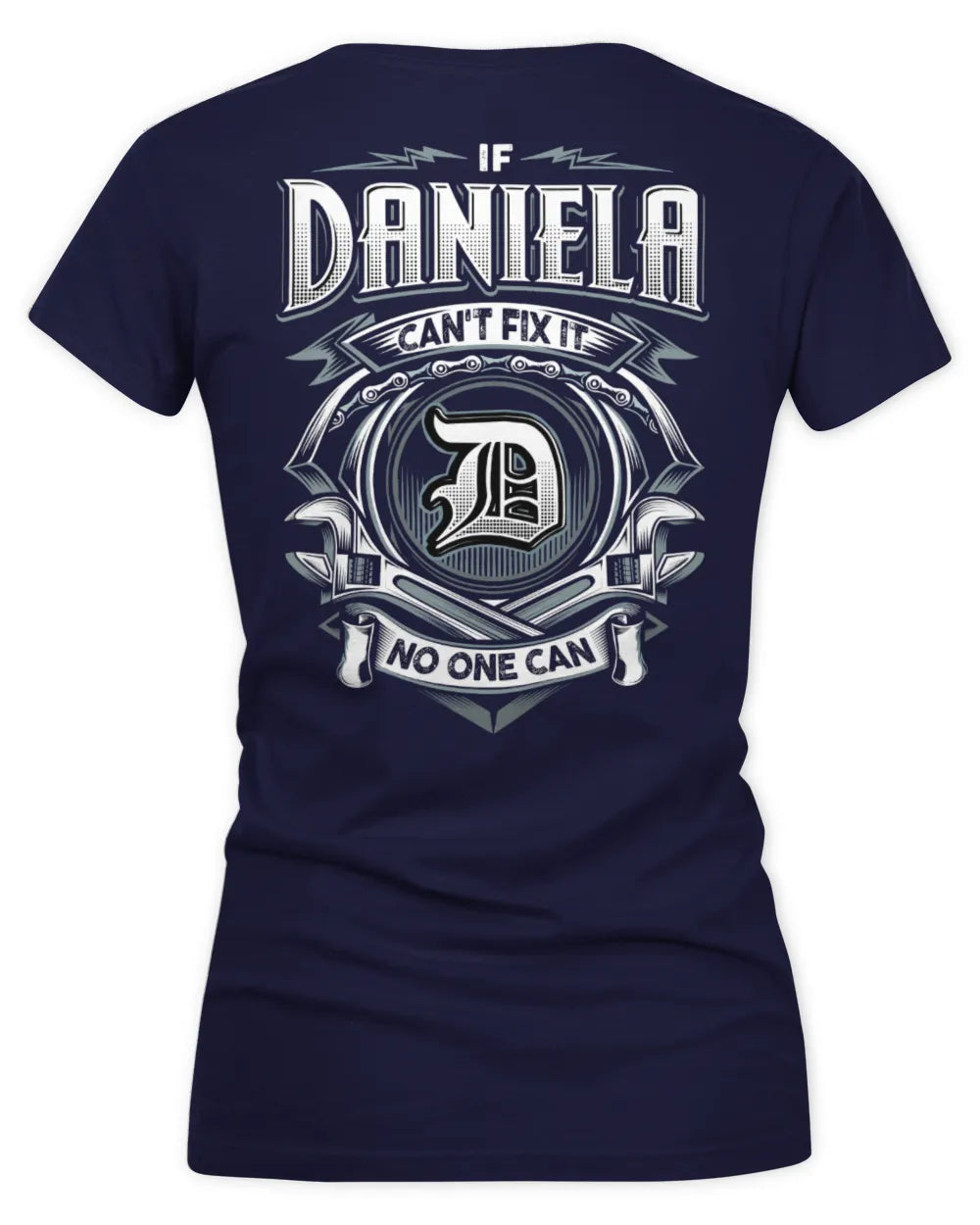 DANIELA AP81-K4-626 - Personalized Ahmed Quote Apparel “If Ahmed Can't Fix It, No One Can” - Women's V-Neck T-Shirt - Navy