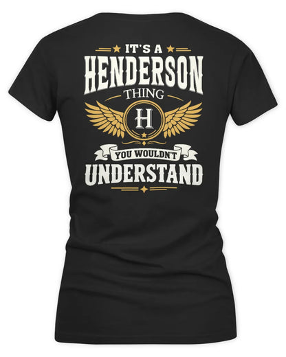 HENDERSON KT06-M008 It’s a [NAME] Thing – You Wouldn’t Understand | Personalized Vintage T-Shirt - Women's V-Neck T-Shirt - Black