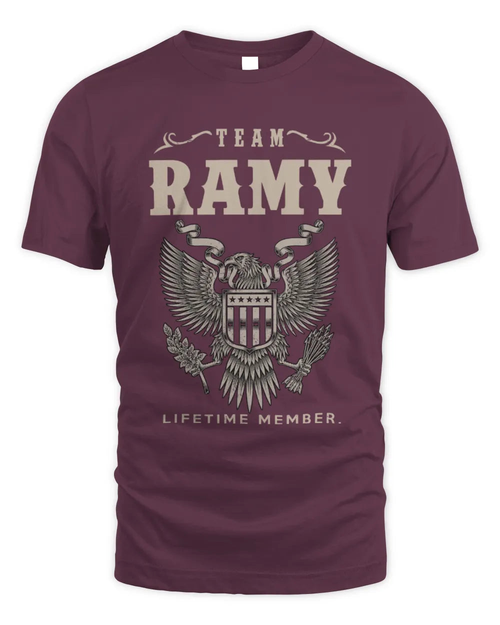 RAMY TP06-K82 – Personalized Classic Style Apparel “Team NAME Lifetime Member” - Unisex Standard T-Shirt - Maroon