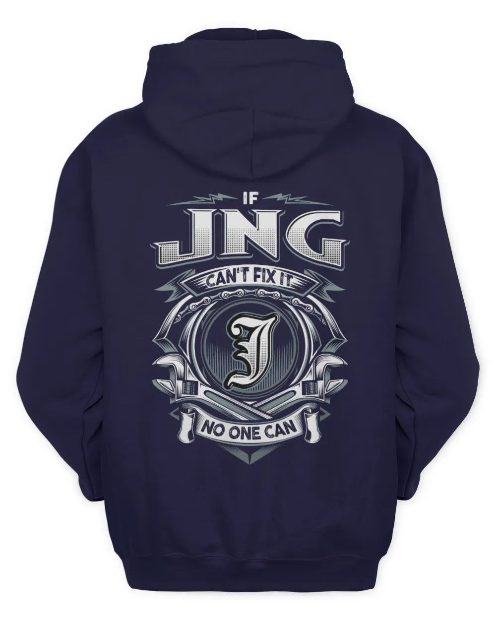 JNG AP81-K4-626 - Personalized Ahmed Quote Apparel “If Ahmed Can't Fix It, No One Can” - Unisex Hoodie - Navy