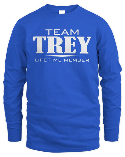 TREY BL62-K4-128 - Personalized “Team NAME Lifetime Member” - Men's Long Sleeved T-Shirt - Royal