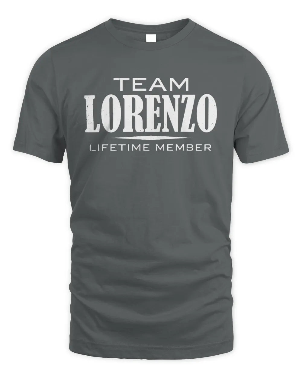 LORENZO BL62-K4-128 - Personalized “Team NAME Lifetime Member” - Unisex Standard T-Shirt - Charcoal