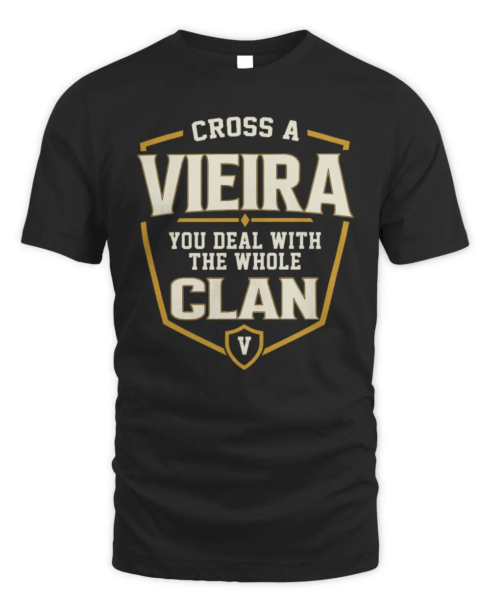 VIEIRA NT1-K008 Cross A/An NAME, You Deal With the Whole Clan | Personalized Vintage T-Shirt - Unisex Standard T-Shirt - Black