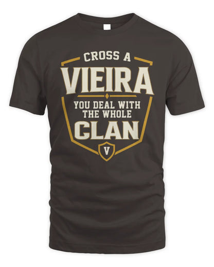VIEIRA NT1-K008 Cross A/An NAME, You Deal With the Whole Clan | Personalized Vintage T-Shirt - Unisex Standard T-Shirt - Dark Chocolate