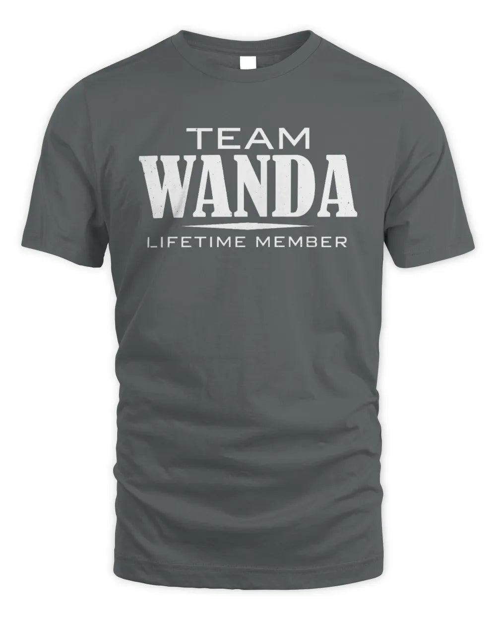WANDA BL62-K4-128 - Personalized “Team NAME Lifetime Member” - Unisex Standard T-Shirt - Charcoal
