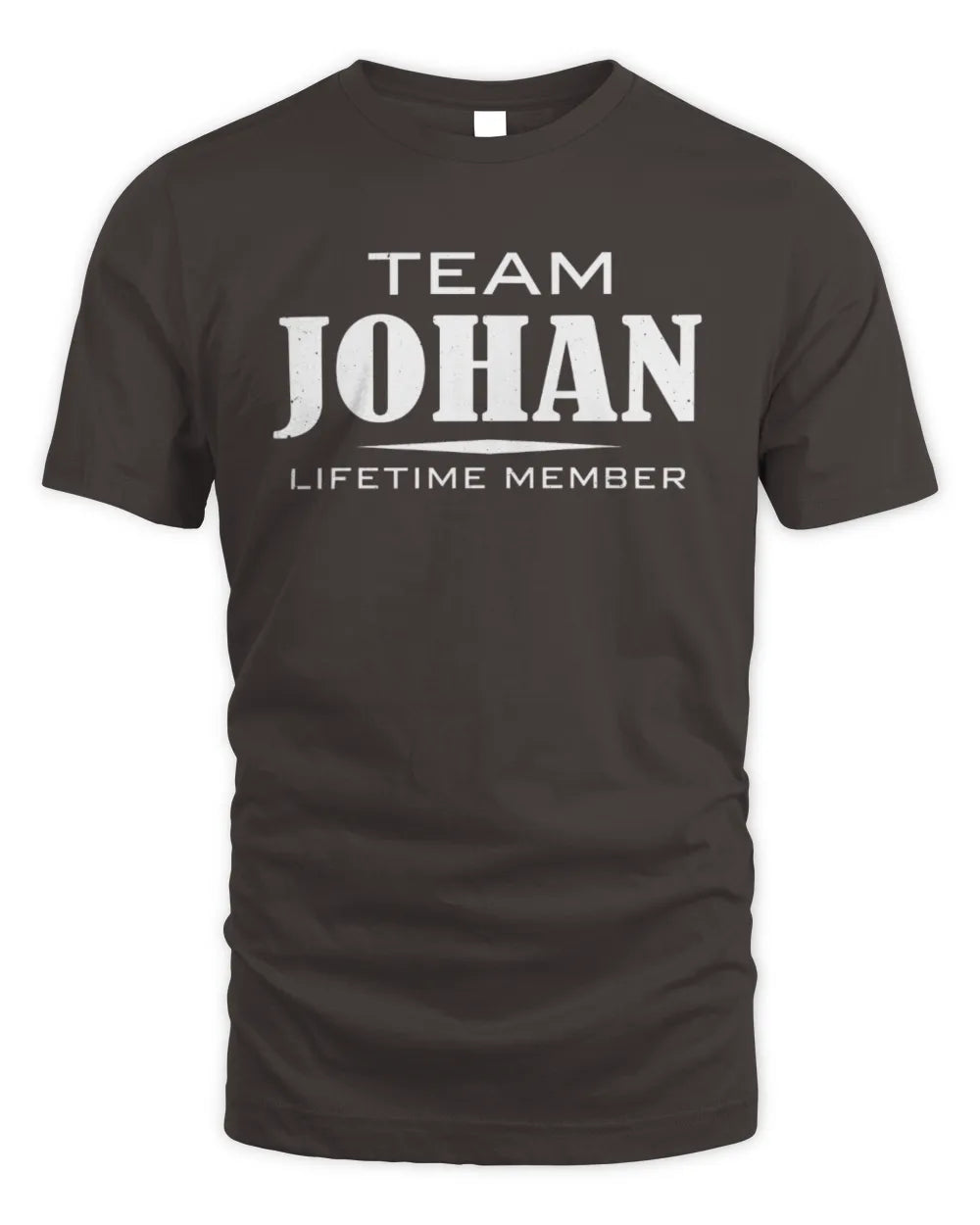 JOHAN BL62-K4-128 - Personalized “Team NAME Lifetime Member” - Unisex Standard T-Shirt - Dark Chocolate