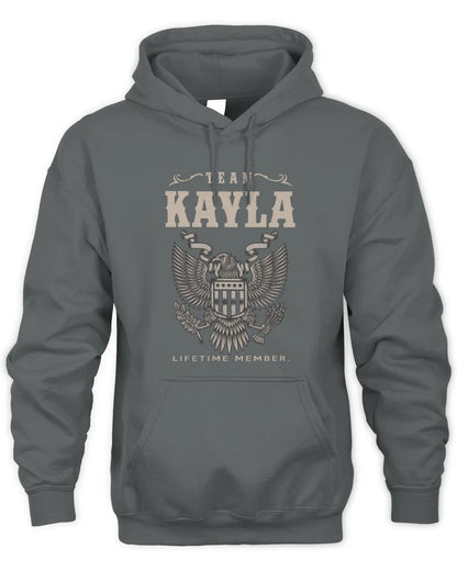 KAYLA TP06-K82 – Personalized Classic Style Apparel “Team NAME Lifetime Member” - Unisex Hoodie - Charcoal