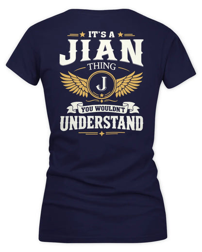 JIAN KT06-M008 It’s a [NAME] Thing – You Wouldn’t Understand | Personalized Vintage T-Shirt - Women's V-Neck T-Shirt - Navy