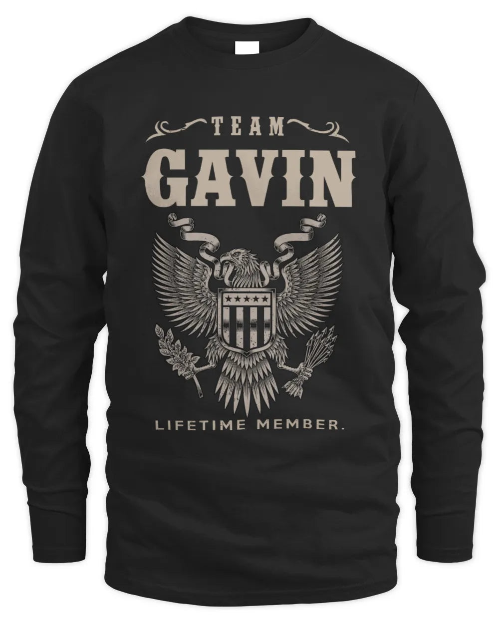 GAVIN TP06-K82 – Personalized Classic Style Apparel “Team NAME Lifetime Member” - Men's Long Sleeved T-Shirt - Black