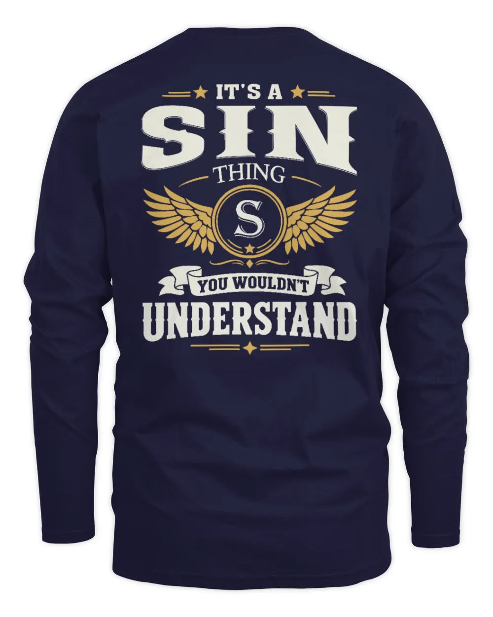 SIN KT06-M008 It’s a [NAME] Thing – You Wouldn’t Understand | Personalized Vintage T-Shirt - Men's Long Sleeved T-Shirt - Navy