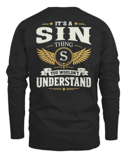 SIN KT06-M008 It’s a [NAME] Thing – You Wouldn’t Understand | Personalized Vintage T-Shirt - Men's Long Sleeved T-Shirt - Black