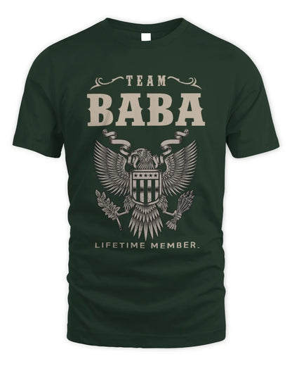 BABA TP06-K82 – Personalized Classic Style Apparel “Team NAME Lifetime Member” - Unisex Standard T-Shirt - Forest Green