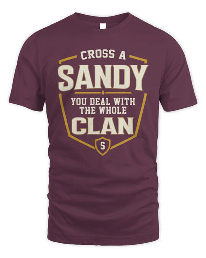 SANDY NT1-K008 Cross A/An NAME, You Deal With the Whole Clan | Personalized Vintage T-Shirt - Unisex Standard T-Shirt - Maroon