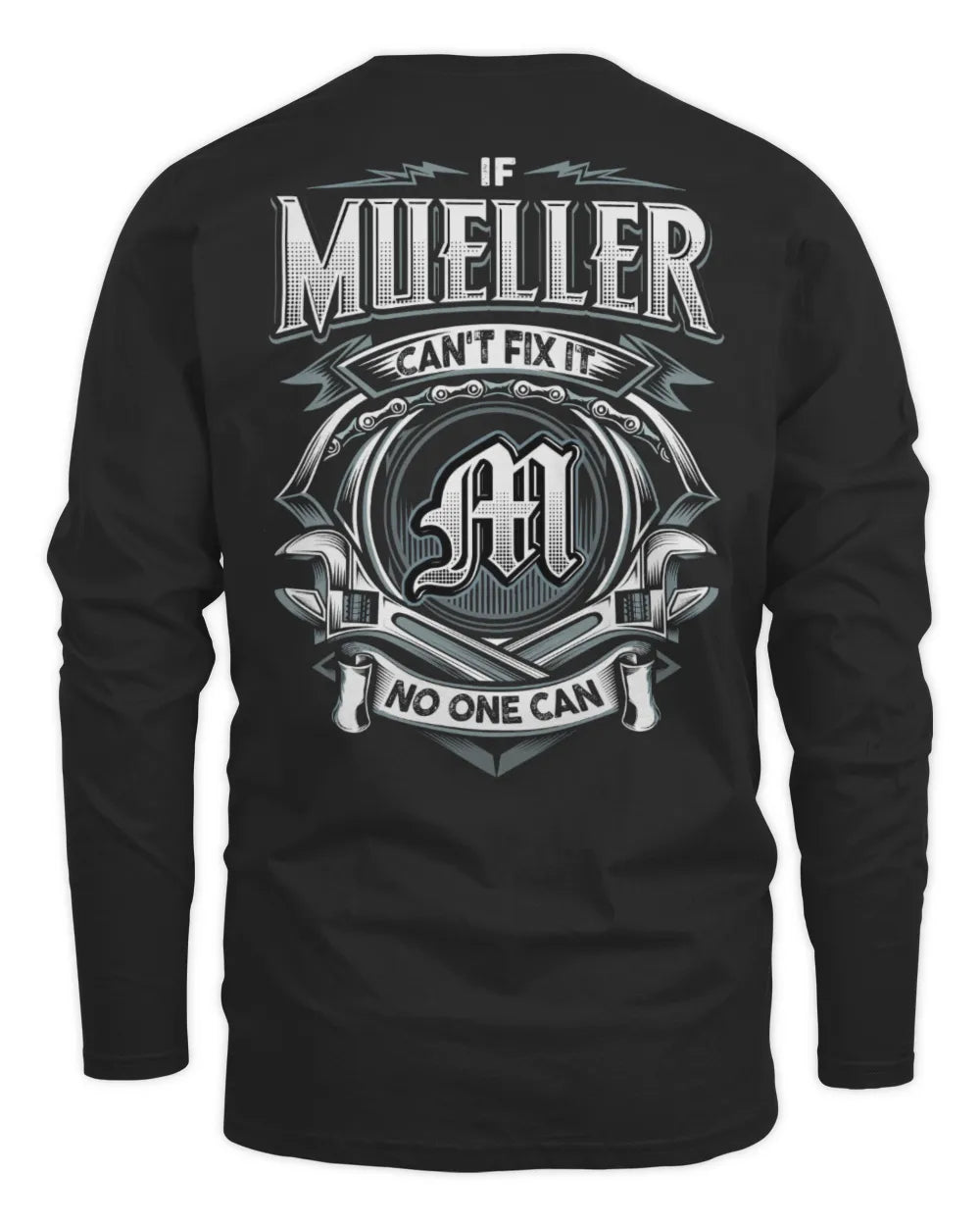 MUELLER AP81-K4-626 - Personalized Ahmed Quote Apparel “If Ahmed Can't Fix It, No One Can” - Men's Long Sleeved T-Shirt - Black