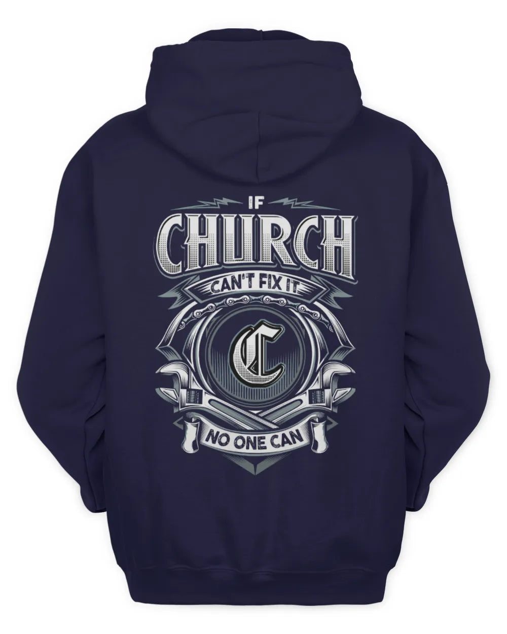 CHURCH AP81-K4-626 - Personalized Ahmed Quote Apparel “If Ahmed Can't Fix It, No One Can” - Unisex Hoodie - Navy
