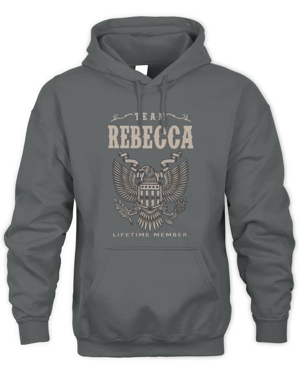 REBECCA TP06-K82 – Personalized Classic Style Apparel “Team NAME Lifetime Member” - Unisex Hoodie - Charcoal
