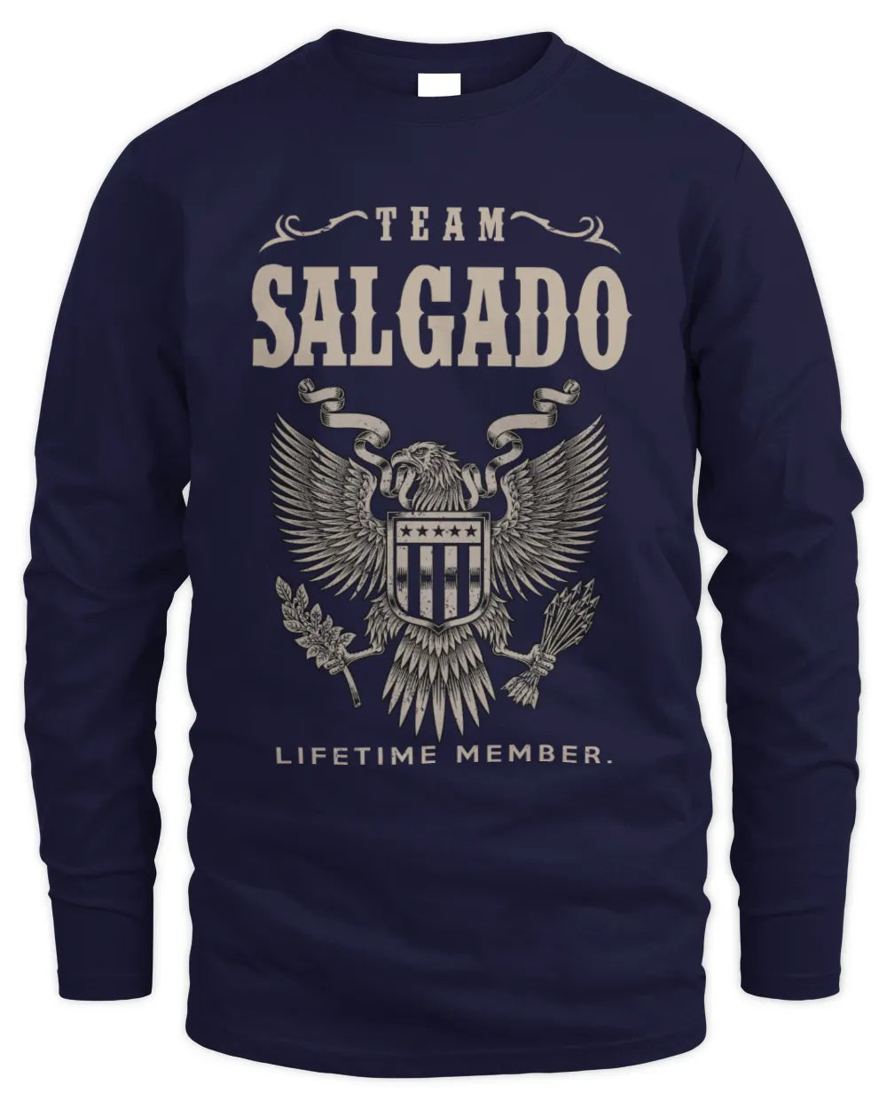 SALGADO TP06-K82 – Personalized Classic Style Apparel “Team NAME Lifetime Member” - Men's Long Sleeved T-Shirt - Navy