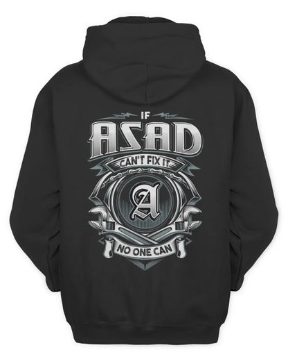 ASAD AP81-K4-626 - Personalized Ahmed Quote Apparel “If Ahmed Can't Fix It, No One Can” - Unisex Hoodie - Black