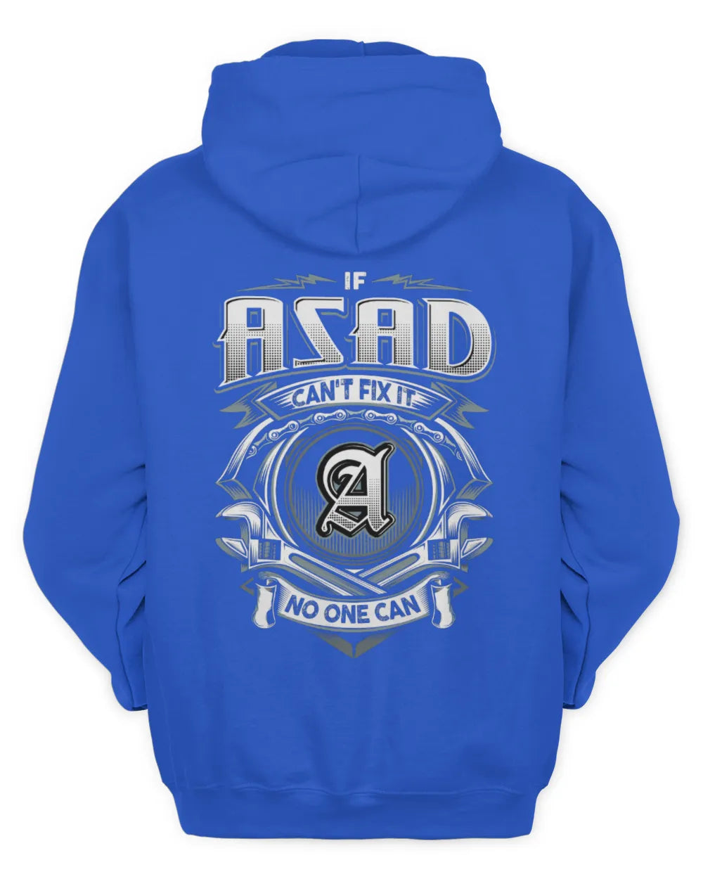 ASAD AP81-K4-626 - Personalized Ahmed Quote Apparel “If Ahmed Can't Fix It, No One Can” - Unisex Hoodie - Royal