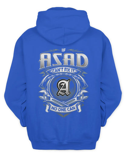 ASAD AP81-K4-626 - Personalized Ahmed Quote Apparel “If Ahmed Can't Fix It, No One Can” - Unisex Hoodie - Royal