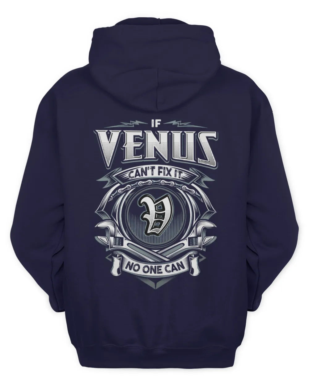 VENUS AP81-K4-626 - Personalized Ahmed Quote Apparel “If Ahmed Can't Fix It, No One Can” - Unisex Hoodie - Navy