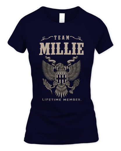 MILLIE TP06-K82 – Personalized Classic Style Apparel “Team NAME Lifetime Member” - Women's Standard T-Shirt - Navy