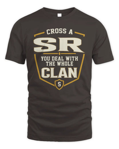 SR NT1-K008 Cross A/An NAME, You Deal With the Whole Clan | Personalized Vintage T-Shirt - Unisex Standard T-Shirt - Dark Chocolate