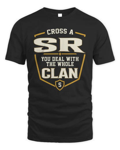 SR NT1-K008 Cross A/An NAME, You Deal With the Whole Clan | Personalized Vintage T-Shirt - Unisex Standard T-Shirt - Black