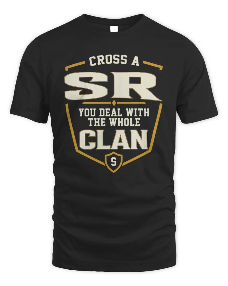 SR NT1-K008 Cross A/An NAME, You Deal With the Whole Clan | Personalized Vintage T-Shirt - Unisex Standard T-Shirt - Black