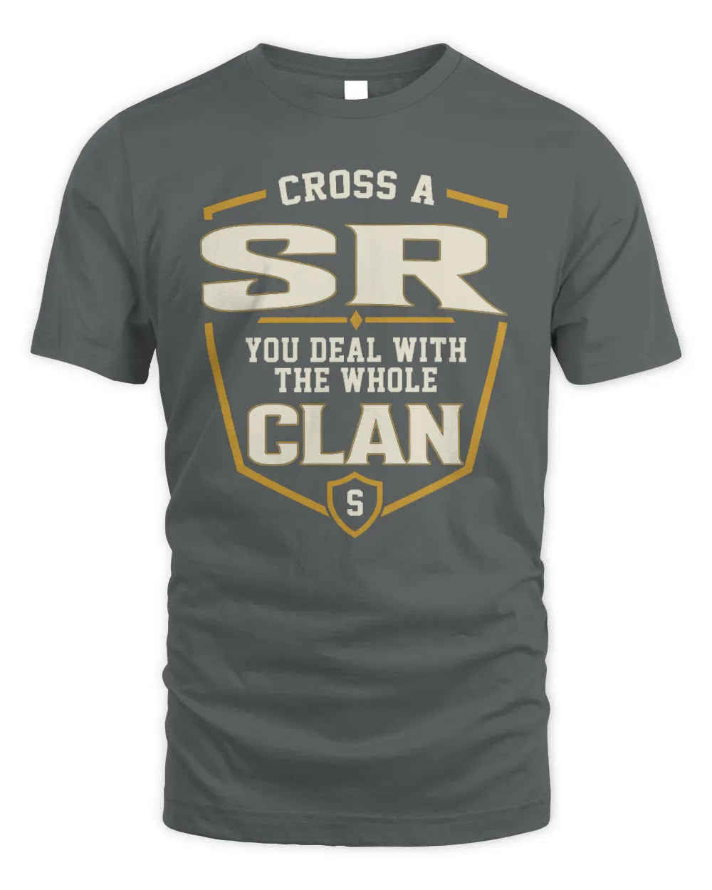 SR NT1-K008 Cross A/An NAME, You Deal With the Whole Clan | Personalized Vintage T-Shirt - Unisex Standard T-Shirt - Charcoal