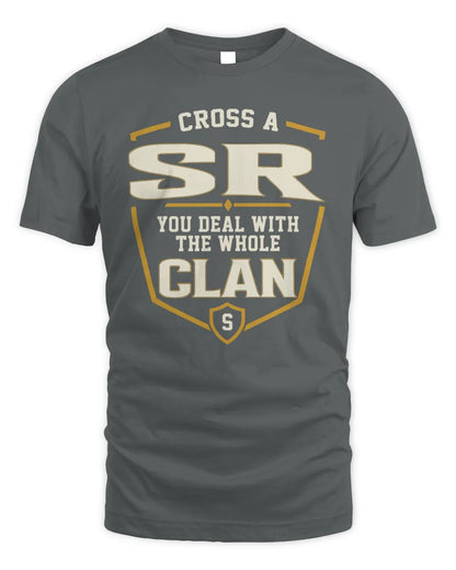 SR NT1-K008 Cross A/An NAME, You Deal With the Whole Clan | Personalized Vintage T-Shirt - Unisex Standard T-Shirt - Charcoal