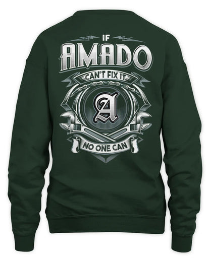 AMADO AP81-K4-626 - Personalized Ahmed Quote Apparel “If Ahmed Can't Fix It, No One Can” - Unisex Sweatshirt - Forest Green